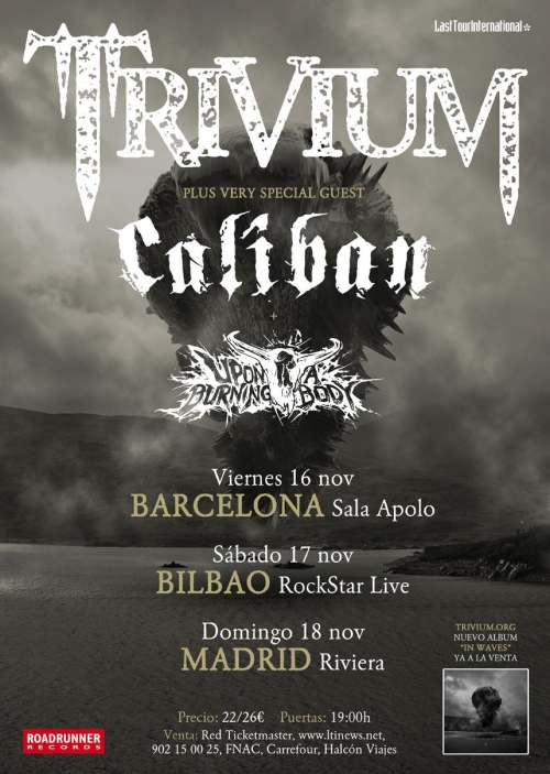 Tour Europeo de Trivium para Octubre &amp; Noviembre